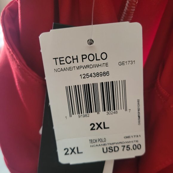 adidas Nebraska CornHuskers Tech Polo Football Coaches Shirt Red GE1731 … - Picture 10 of 10